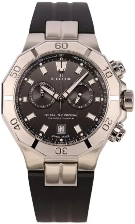 Edox Edox Herreklokke 10113-3CA-NIN Delfin Sort/Gummi Ø43 mm