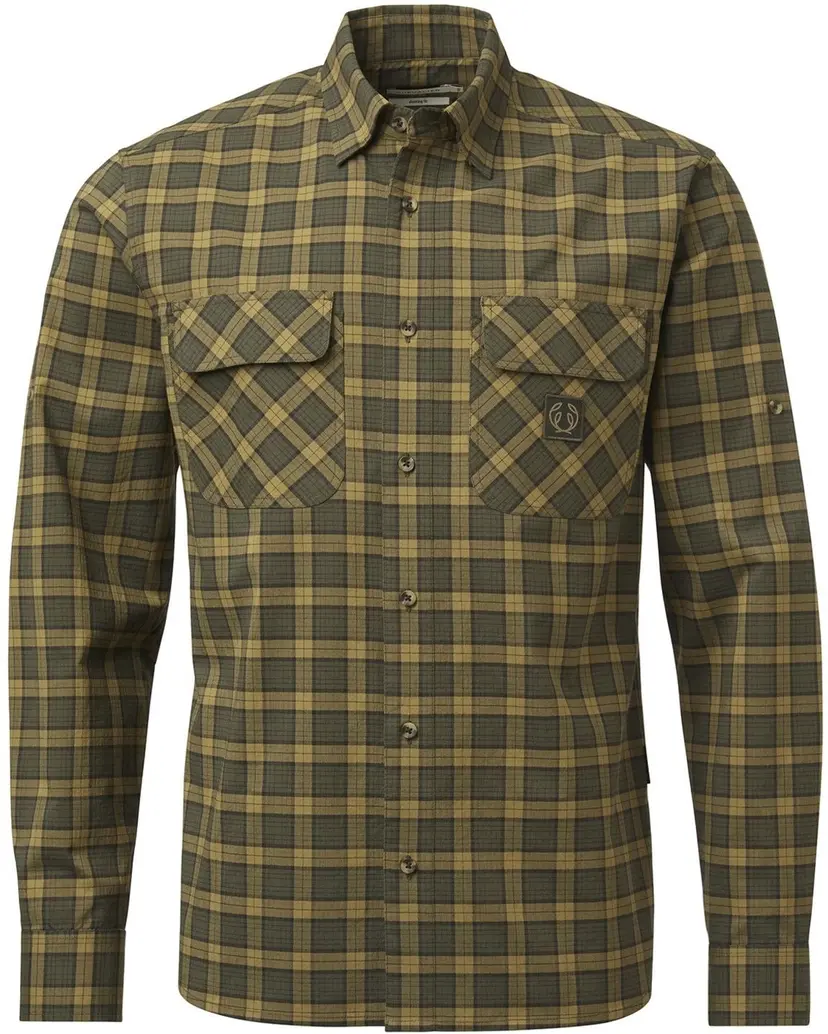 Chevalier Chevalier M's Creek Shooting Fit Coolmax Shirt Moss Checked