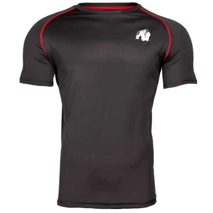 Gorilla Wear Performance Tee, Black/Red