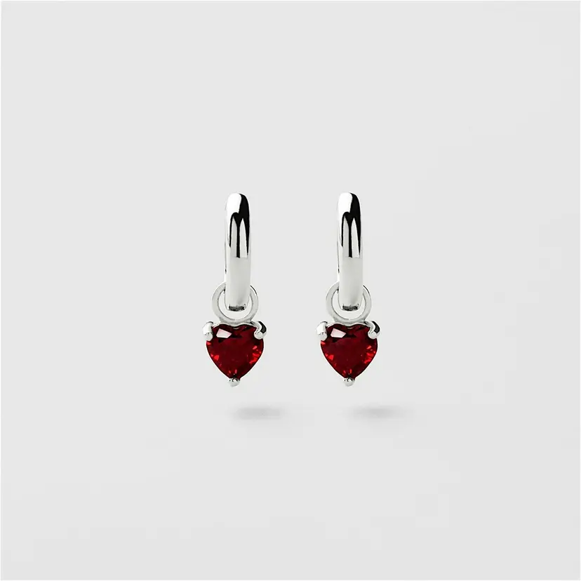 Safira Red Heart Hoops