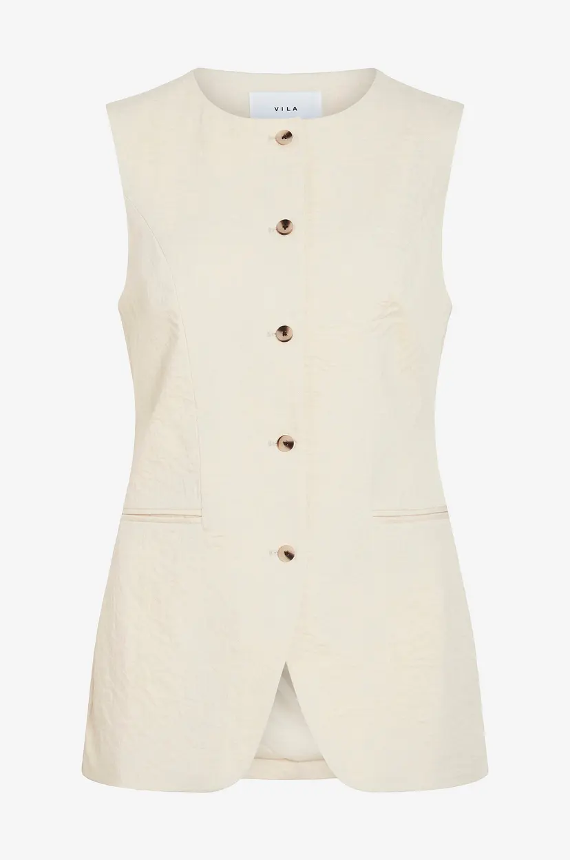 Vila viFreja S/L Waistcoat/tes - Beige