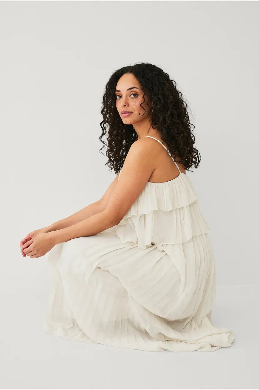 Vila Chiffonkjole viChiffan Singlet Pleat - Beige