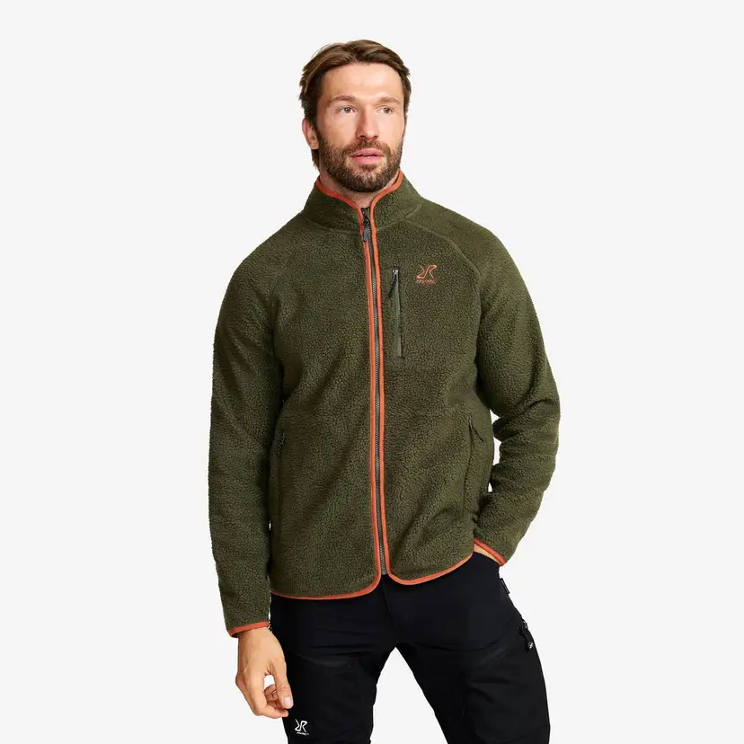 RevolutionRace Canyon Full-zip Pile Fleece Herre Forest Night/Rusty Orange
