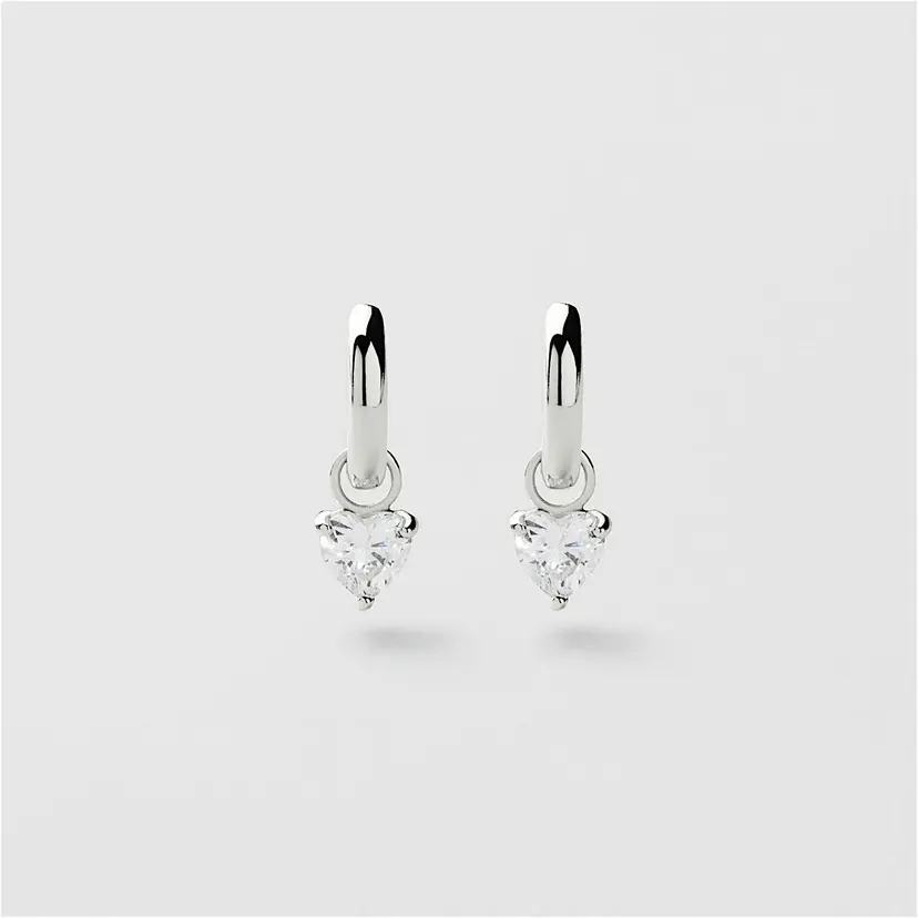 Safira Clear Heart Hoops