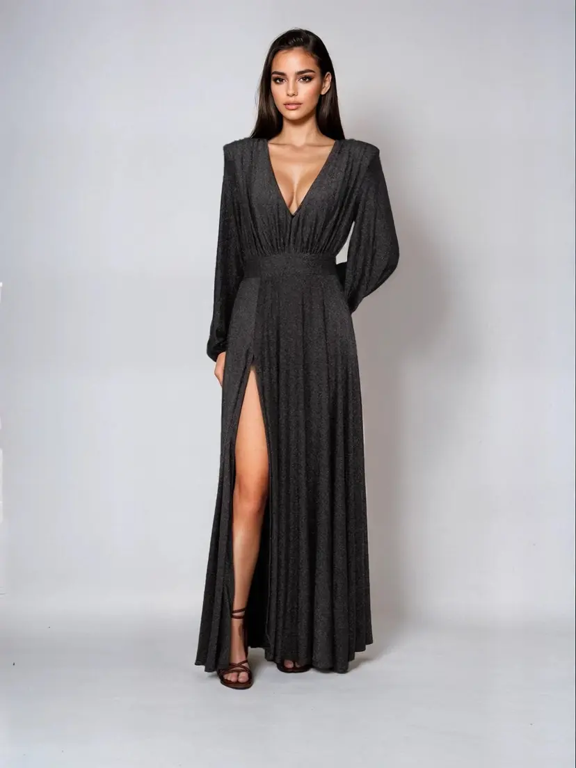 Kayani Antonella Maxi Dress - Glittering Silvery