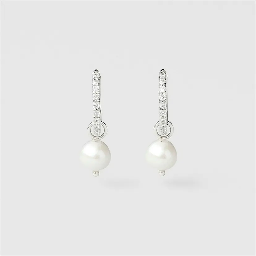 Safira Bling Pearl Hoops