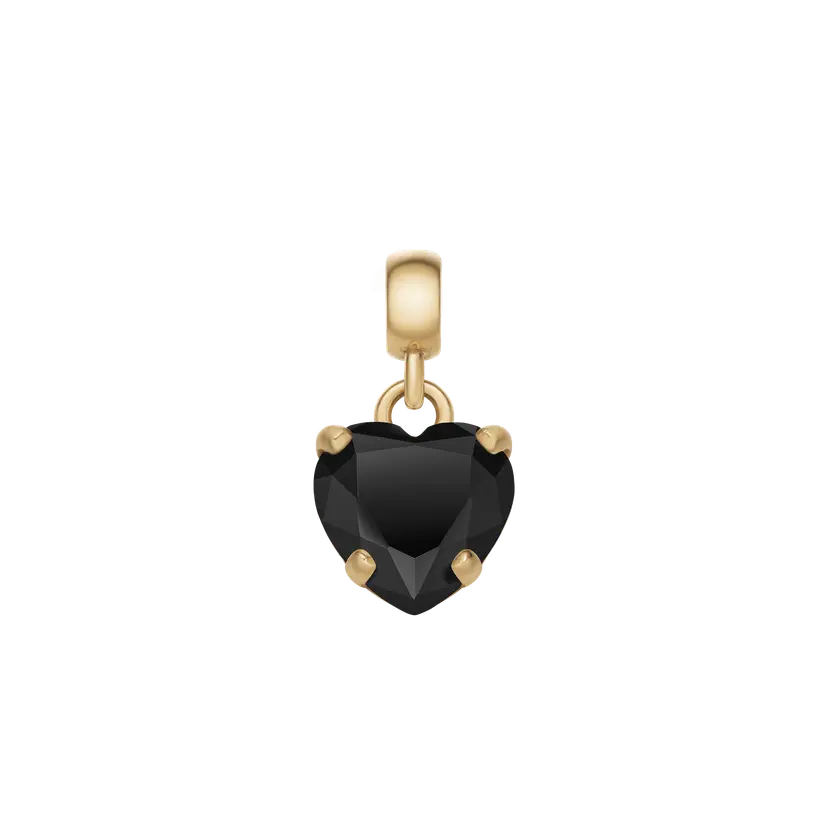 Daniel Wellington Gold/black Charm Heart Black Crystal G | DW