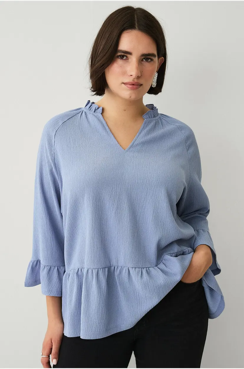 Ellos Plus collection Topp i strukturert jersey - Blå