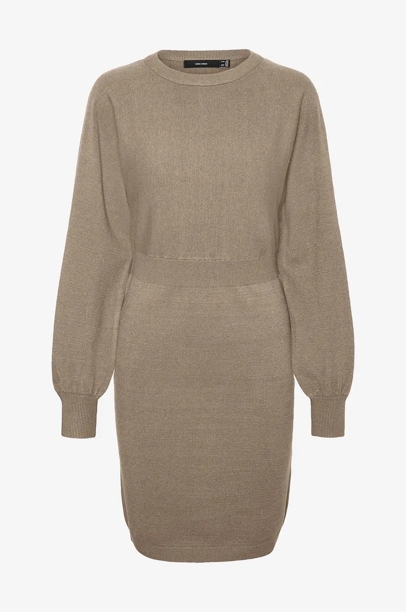 Vero Moda Kjole vmHollykaris LS O-neck Dress GA Boo - Beige