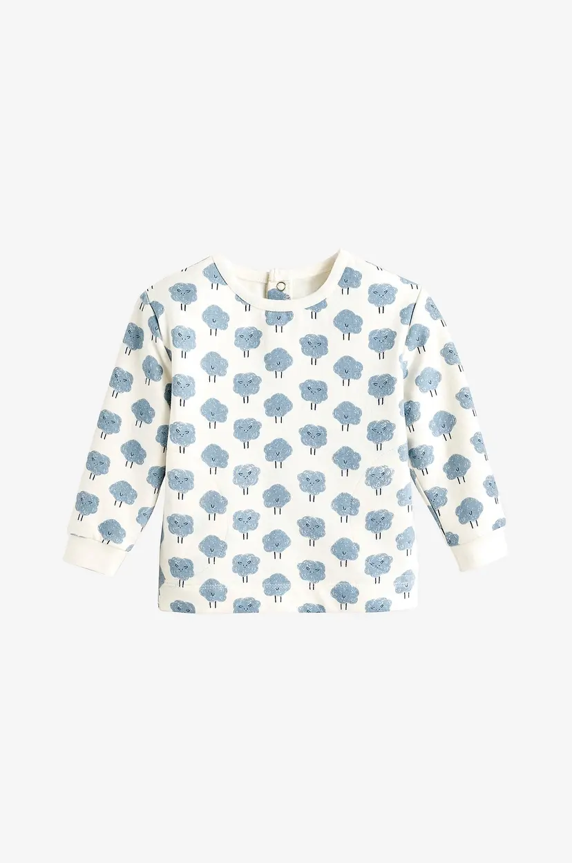 La Redoute Sweatshirt i bomull med trykknapper og rund hals og trykknapper i trykknapper - Hvit