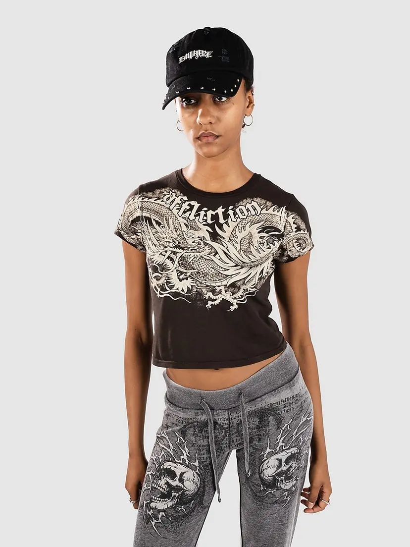 Affliction Affliction Flaming Dragon T-skjorte grønn