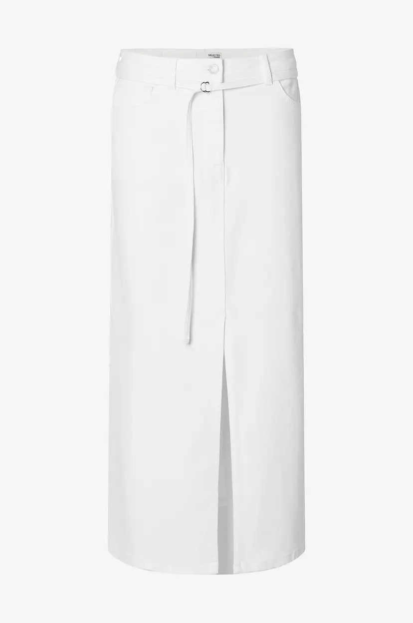 Selected Women Denim skjørt slfLexia MW White Denim Column Skirt - Hvit
