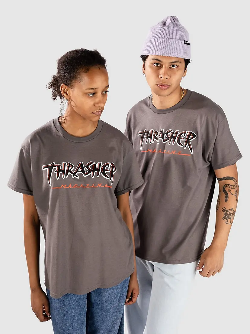 Thrasher Thrasher Slash T-skjorte grå