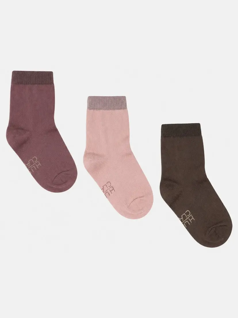 Hust and Claire 3pk Sokker i ull/bambus Old Rose