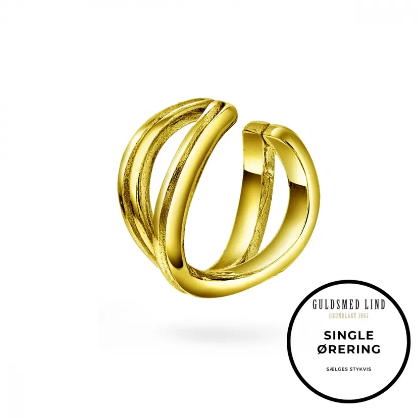 Arne Nordlie Arne Nordlie - Earcuff i Guldbelagt sølv med dobbelt tråd design - 68758-03