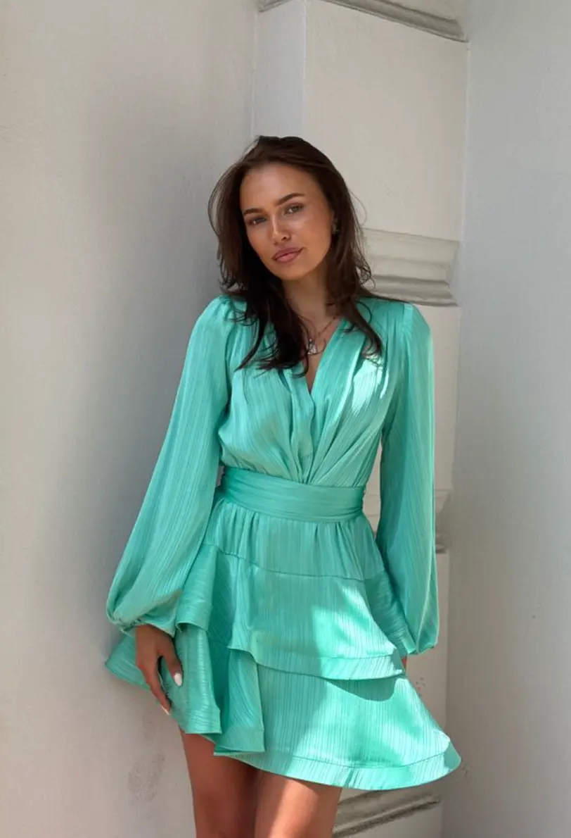 Kayani Asya Bedouin Dress - Emerald Sage