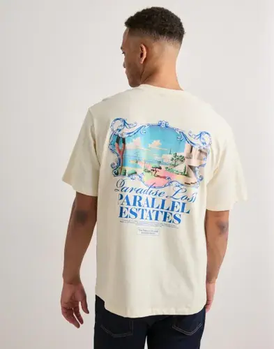 Jack & Jones Jack & Jones Jorvalley Tee Ss Crew Neck Tg Ln T-skjorte med trykk Beige