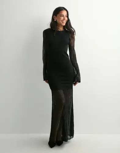 Malina Malina - Svart - Haisley sheer knitted maxi dress