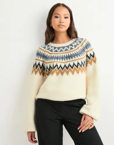ONLY Only - Beige - Onlreykja Ls O-Neck Knt