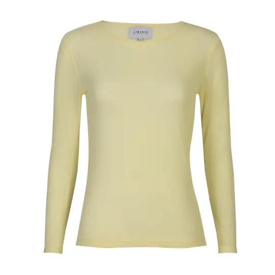 Liberté essentiel Liberté - Mesh Ls Tshirt - Yellow Small Flock Dot