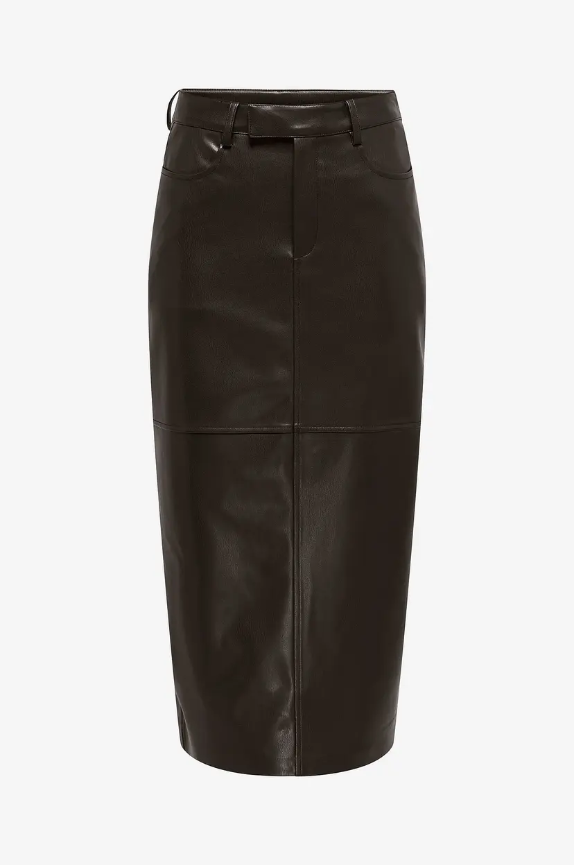 ONLY Skjørt onlVerona Faux Leather - Brun