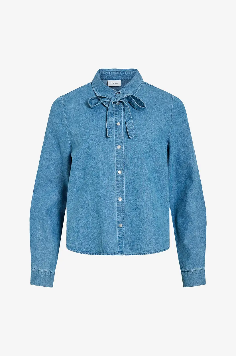 Vila Denimskjorte viConga L/S Bow Denim Shirt - Blå