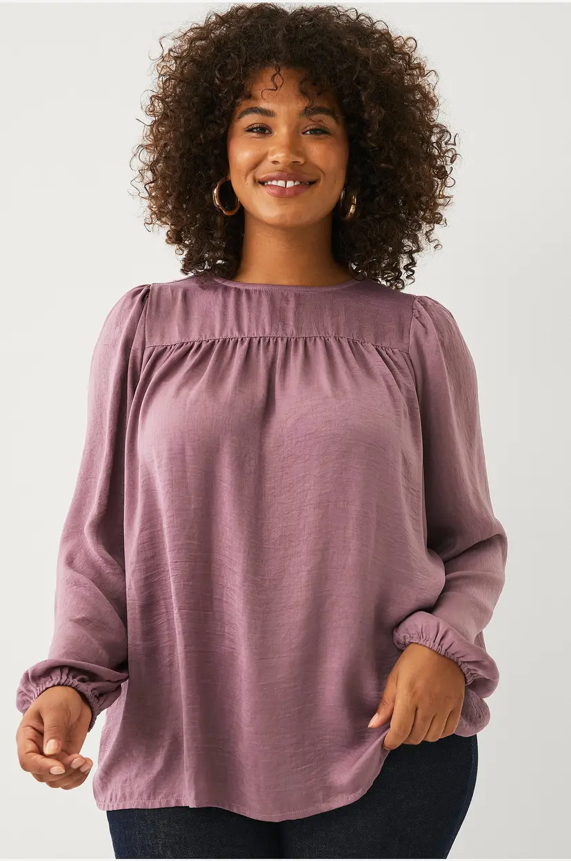 Ellos Plus collection Bluse med ballongermer - Rosa