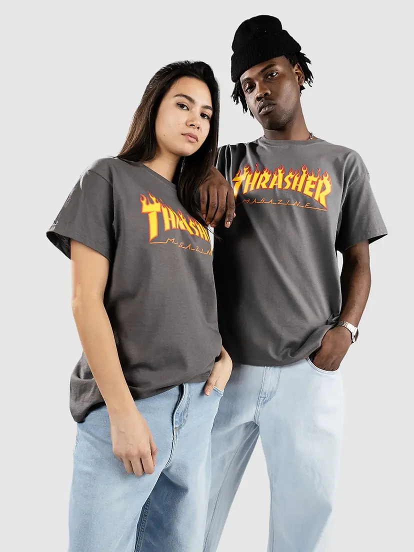 Thrasher Thrasher Flame T-skjorte grå