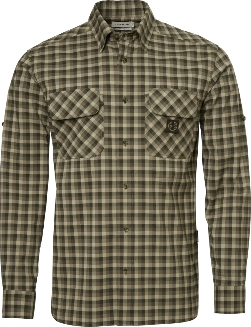 Chevalier Chevalier Men's Creek Shooting Fit Coolmax Shirt Mink Brown Checked