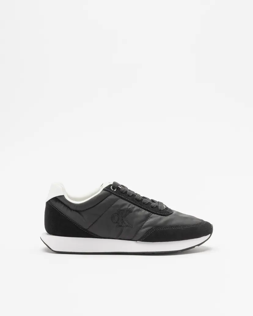 Calvin Klein Calvin Klein Retro Runner Lace Up Nylon Mg Black Sneakers