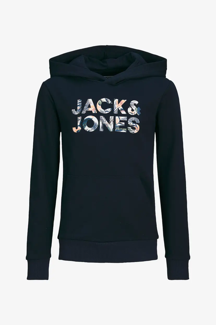 Jack & Jones Junior Hettegenser jjeBryan Corp Logo Sweat Hood - Blå