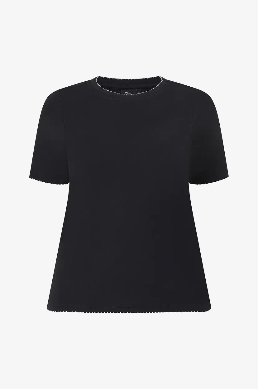Zizzi T-skjorte Mmeghan, S/S, Fitted Tee - Svart