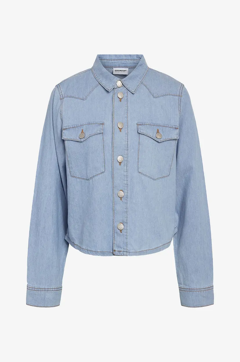 Noisy May Curve Skjorte nmSelvi L/S Regulr Shrt - Blå