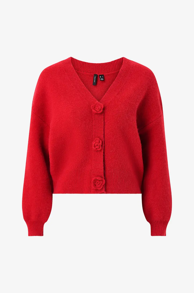 Vero Moda Kardigan vmCarrie LS Rose Knit Cardigan Exp - Rød
