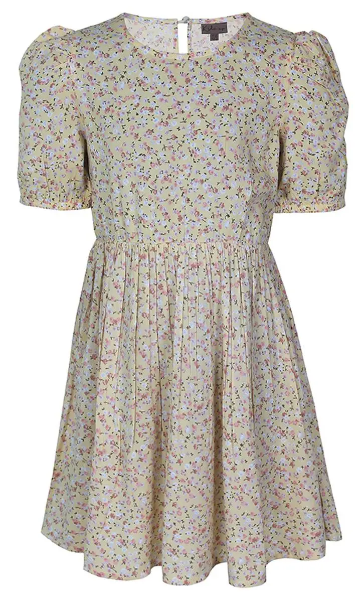 Kids Up Kids-Up Jadee 739 Kjole Small Flowers Yellow Sun (104/110 : 4-5 år)