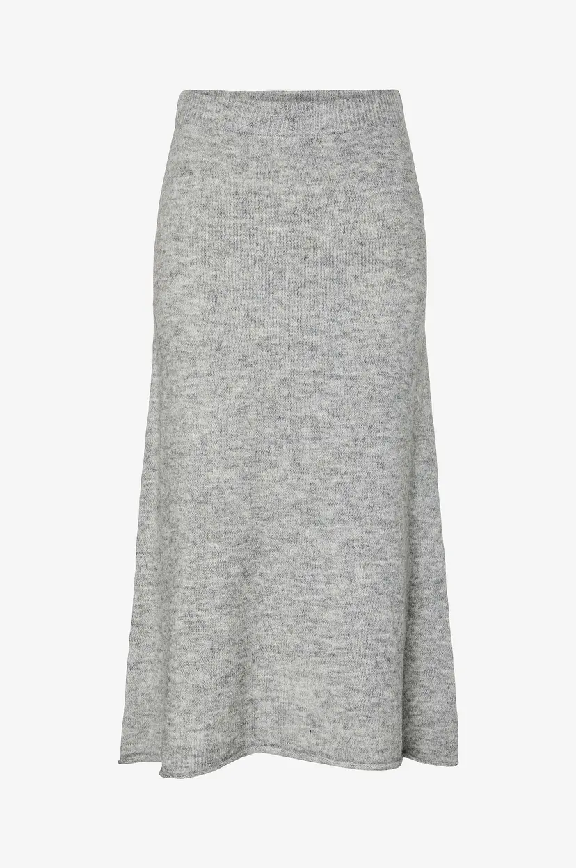 Pieces Skjørt pcPam HW Ank Knit BC - Grå