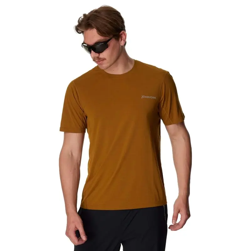 Houdini Houdini M's Pace Air Message Tee Greenish Gold / Houdini Logo