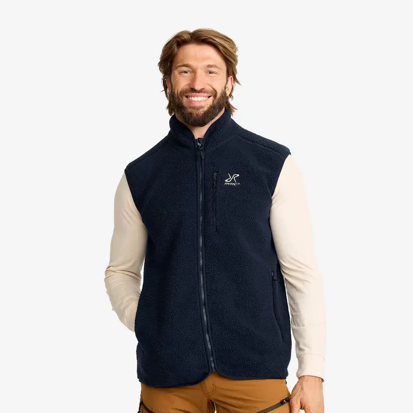 RevolutionRace Canyon Full-zip Pile Fleece Vest Herre Navy