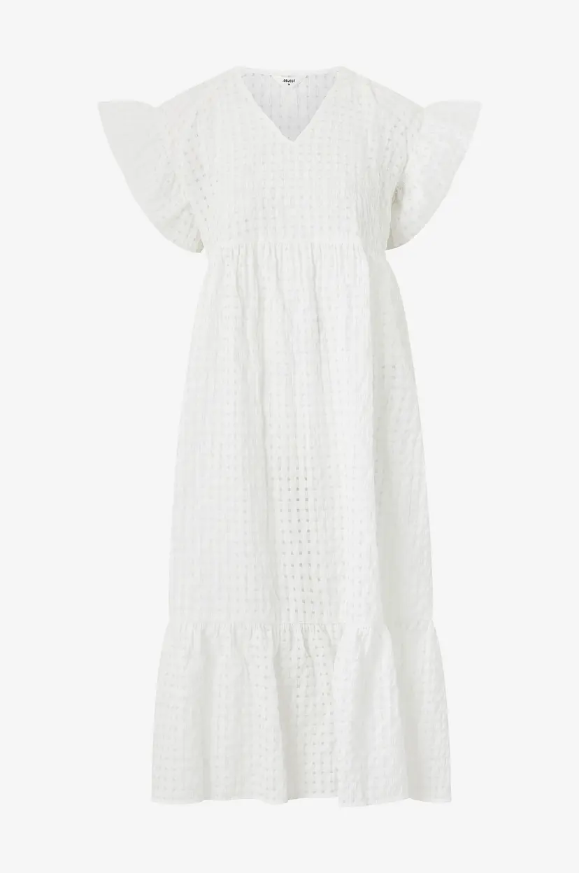 Object Collectors Item Kjole objVita S/S Long Dress Rep - Hvit