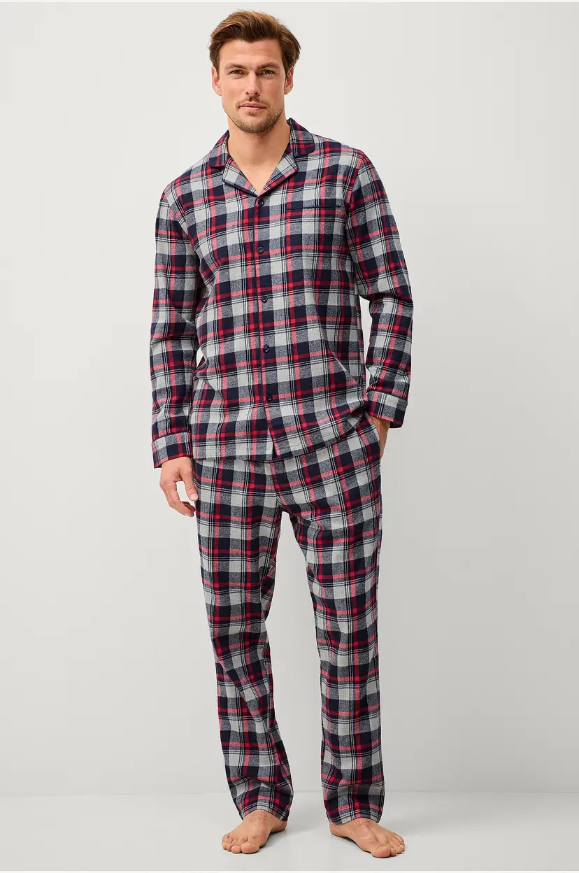 Ellos Collection Pyjamas Toby Flanell - Rød