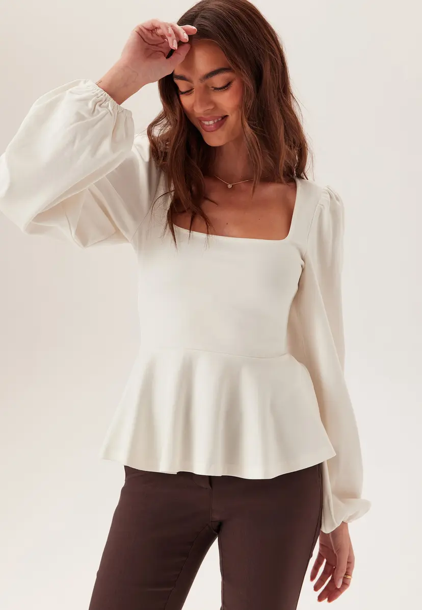 Bubbleroom Long Sleeve Peplum Top