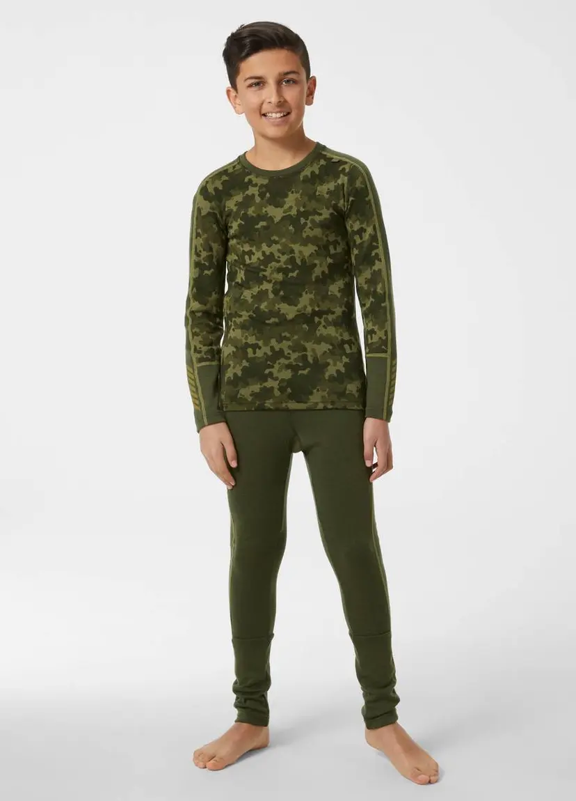 Helly Hansen Helly Hansen Jr Graphic Lifa Merino Set Utility Green (176 /16 år)