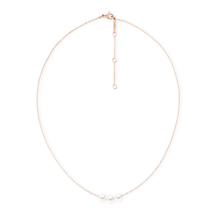 Daniel Wellington Rose Gold Necklace Pearl Trio | DW