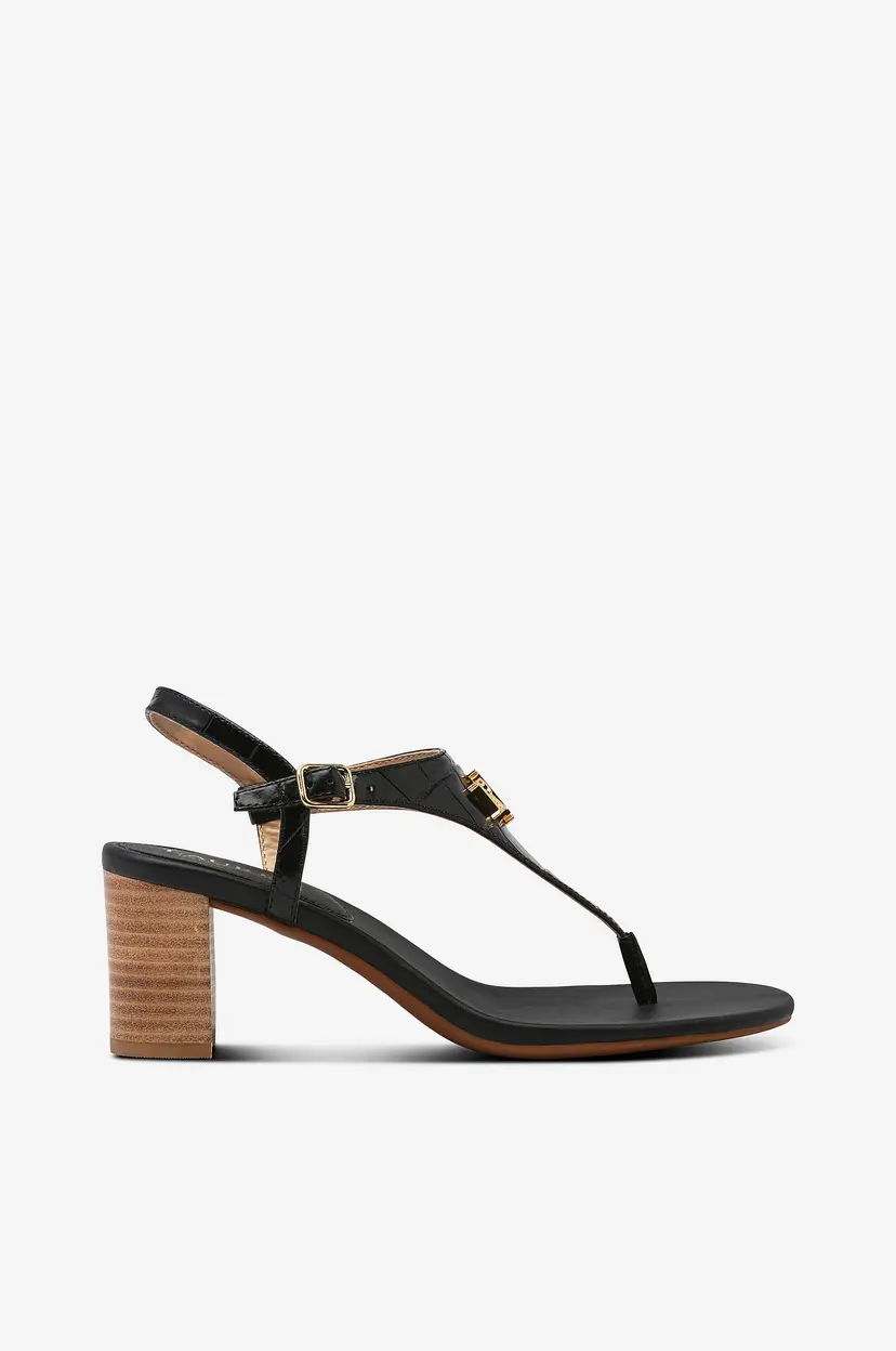 Lauren Ralph Lauren Sandaletter Large Croc Emboss-Westcott II-SN-Hes - Svart
