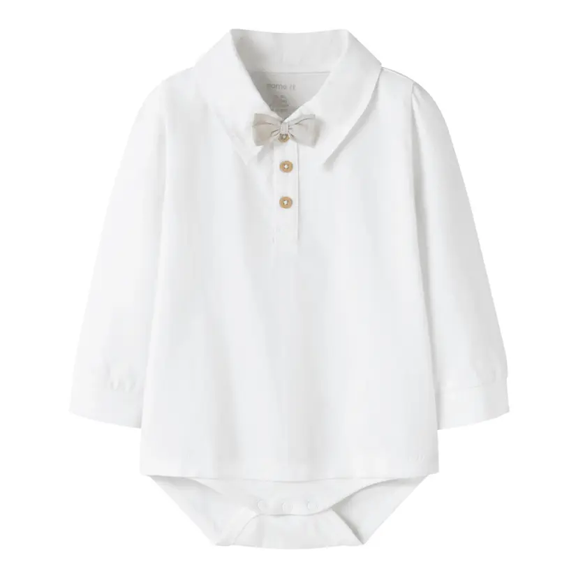 NAME IT Name It - Skjortebody med Sløyfe Noller Bright White
