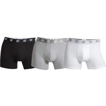 CR7 Cristiano Ronaldo CR7 Cristiano Ronaldo 3P Men Trunk Grå/Svart bomull Herre