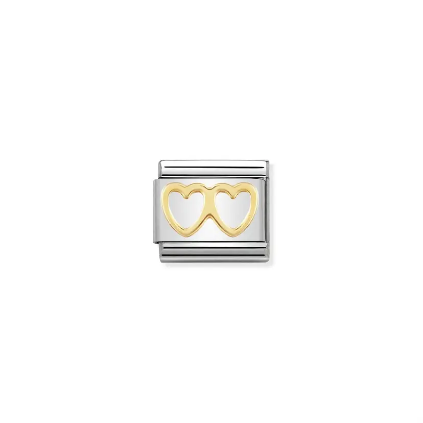 Nomination Double Heart Gold