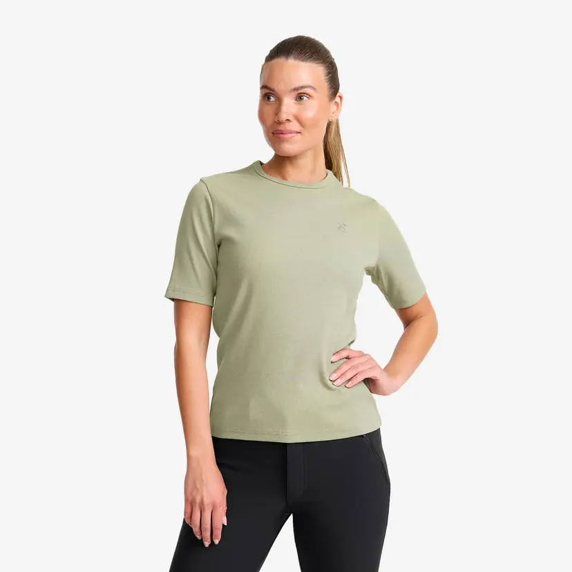 RevolutionRace Birch Ribbed T-shirt Dame Shadow