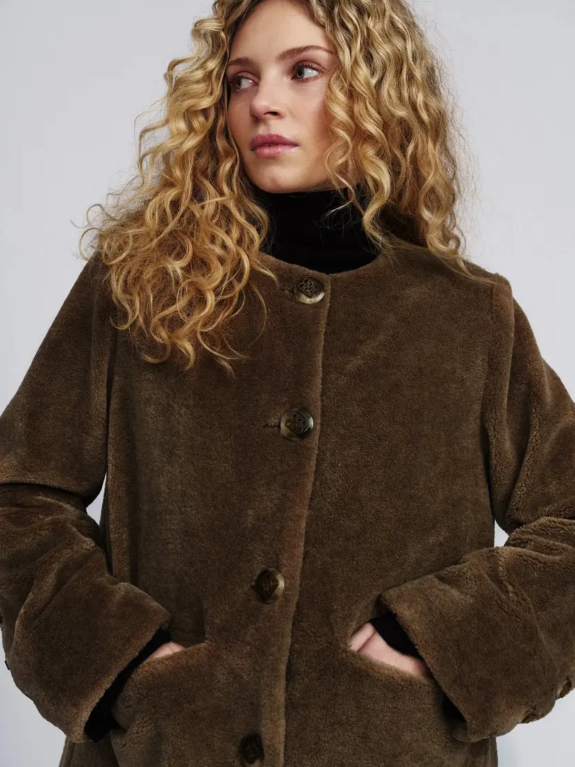 ella&il Helena Shearling Jacket Brown - XS