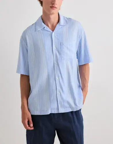 Samsøe Samsøe Samsøe Samsøe Saemerson P Shirt 16067 Kortermede skjorter Blå